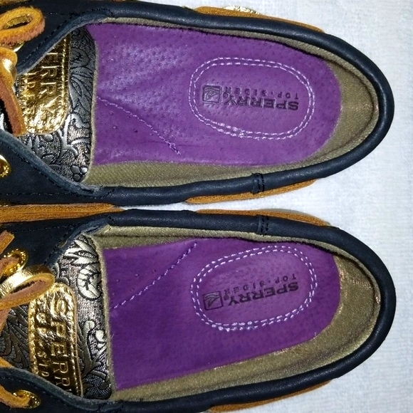 SPERRY TOPSIDERS - BLUEFISH BLACK/GOLD - 7 - Picture 3 of 8